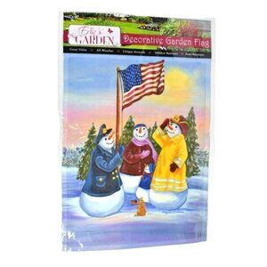Erins Garden Patriotic Snowman Decorative Garden Flag 12.5 x 18 New